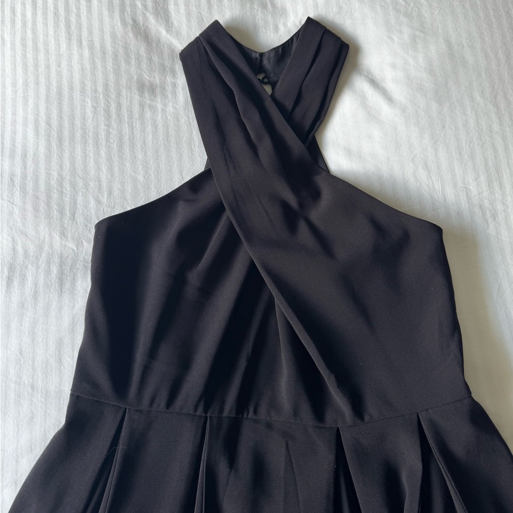 Halston Heritage Halter Style Pleated Dress
